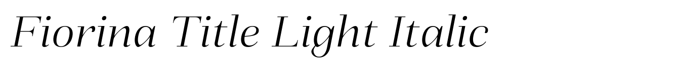 Fiorina Title Light Italic